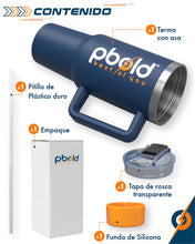 Cargar imagen en el visor de la galería, Termo de Acero Inoxidable (1.2L) — Botella Térmica con Manija y Pitillo

